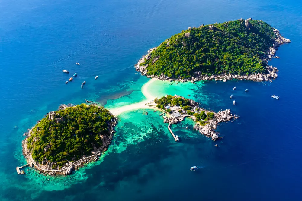 Vista aérea de Koh Tao, Tailandia